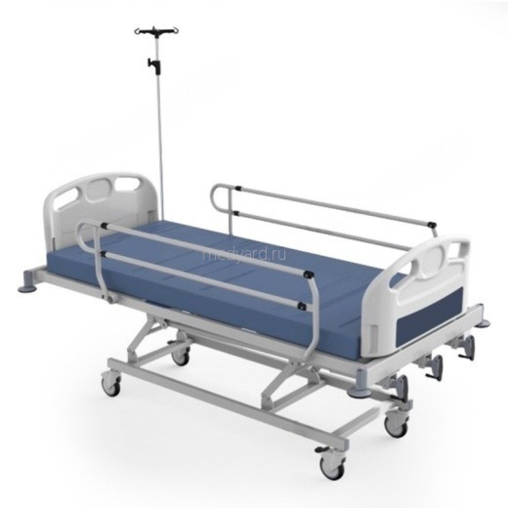 Кровать больничная грузоподъемность 200 кг привод механический тип двухсекционная